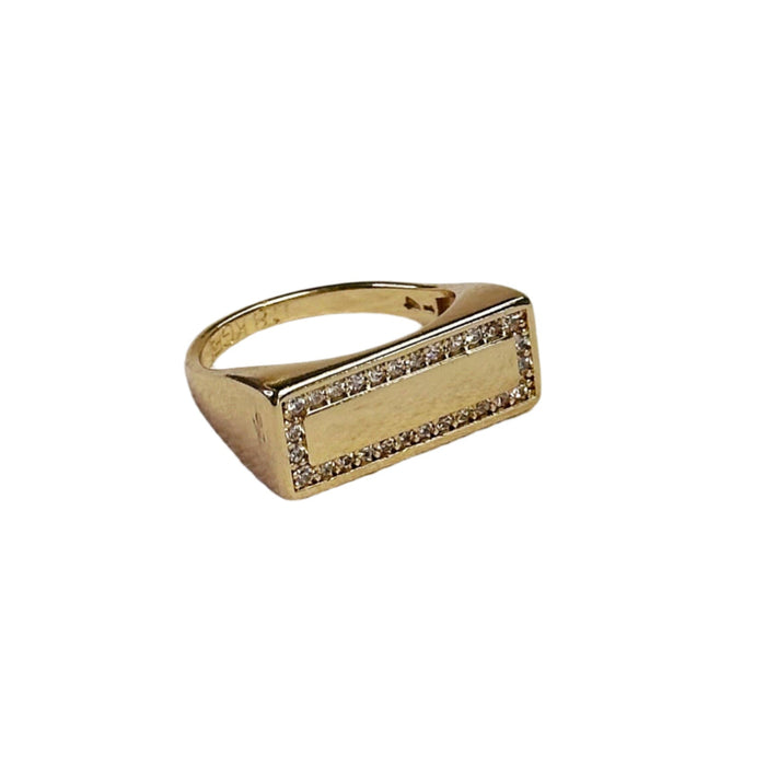 18k Gold Filled CZ Flat Top Ring