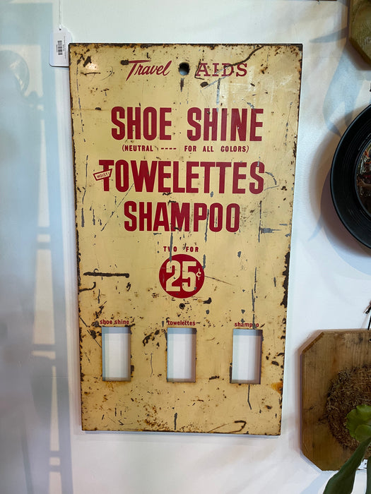 Antique 50s 60s Travel Aids Shoeshine, Towelettes, Shampoo 25 cents - Instore Pickup Only