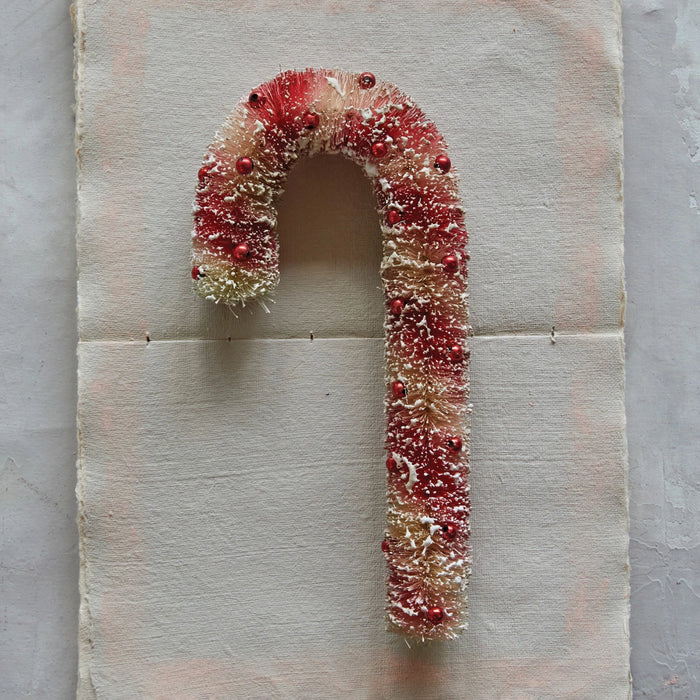 10" Candy Cane Bottle Brush Ornament