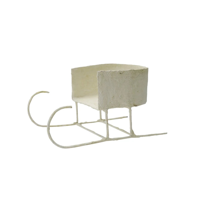 White Paper Mache Sleigh