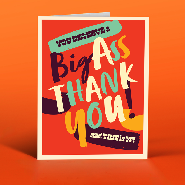 BIG ASS RED THANK you card