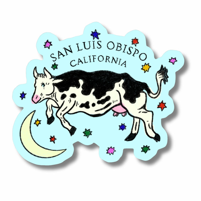 Cow Jumping Over The San Luis Obispo Sticker