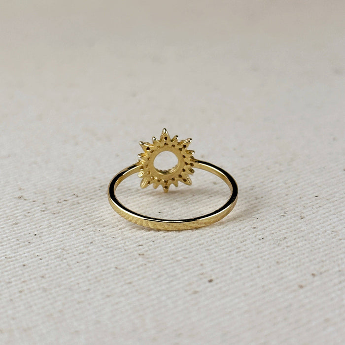 18k Gold Filled Round Spike CZ Ring