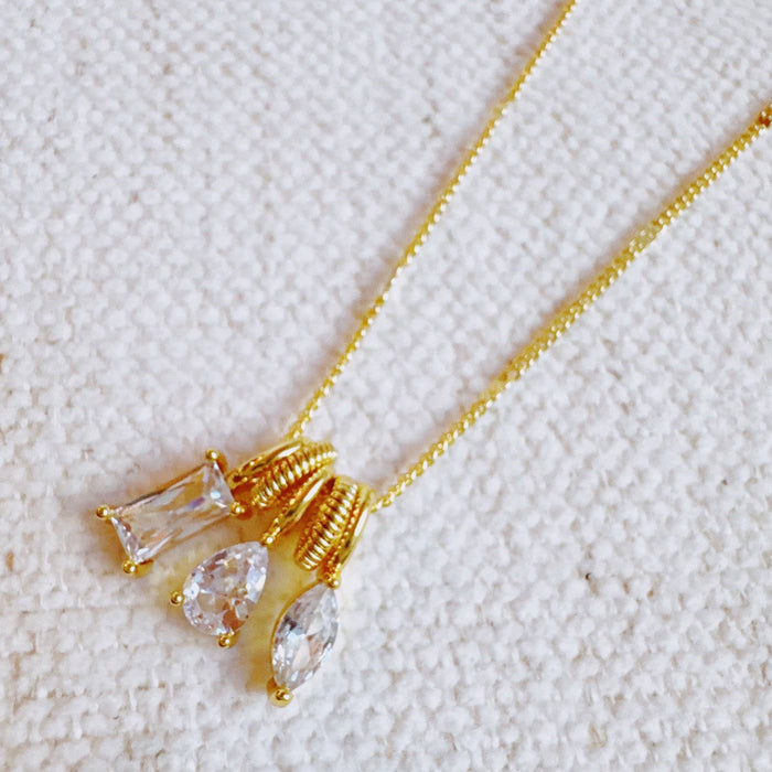 Trio Sparkle Stack Pendant Necklace