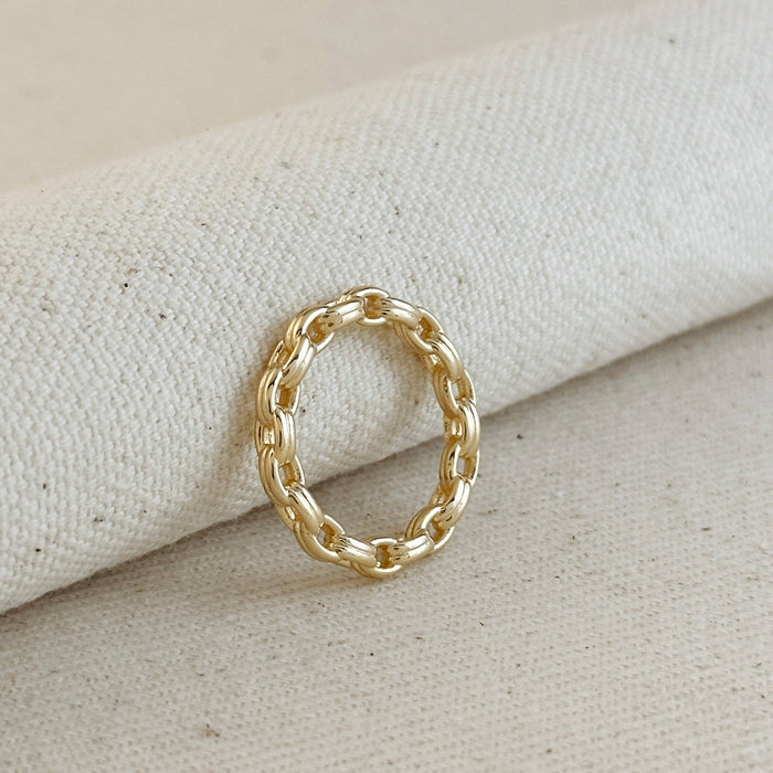 18k Gold Filled Double Link Chain Band Ring