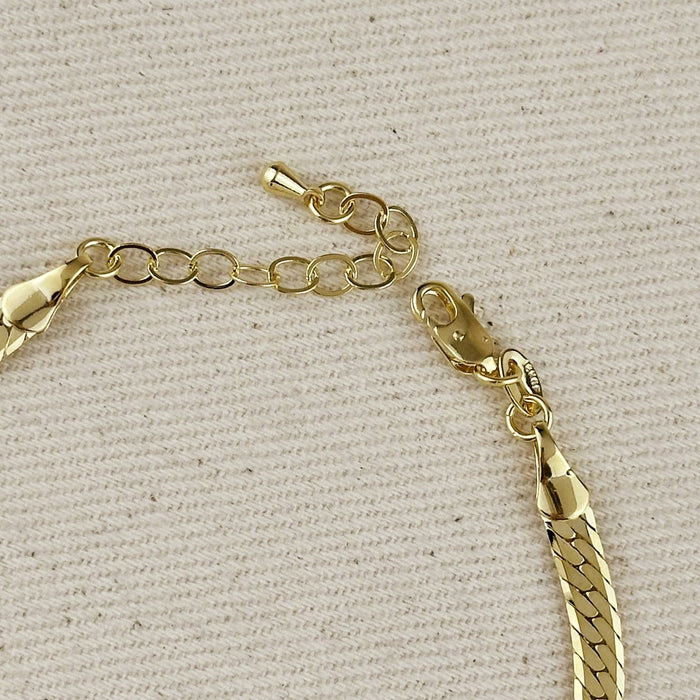 18K Gold Filled Diamond Cut Herringbone Bracelet