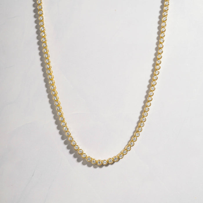 Round Bezel Tennis Necklace