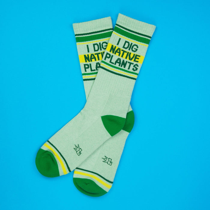 I Dig Native Plants Gym Crew Socks