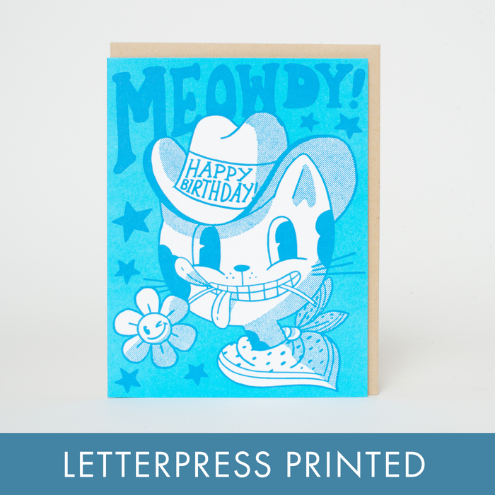 Birthday Meowdy Cat Card