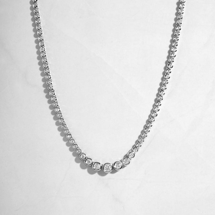 Gradient Bezel Tennis Necklace