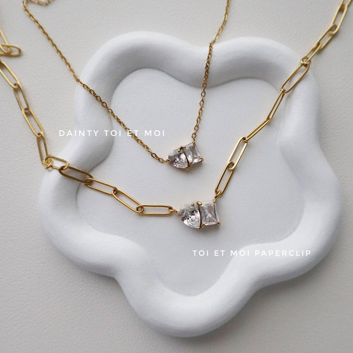 Toi et Moi Paperclip Necklace