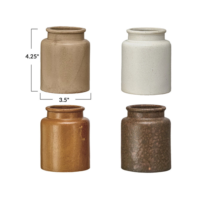 Mustard Crock Vase