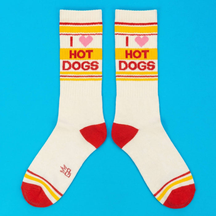 I Heart Hot Dogs Gym Crew Socks
