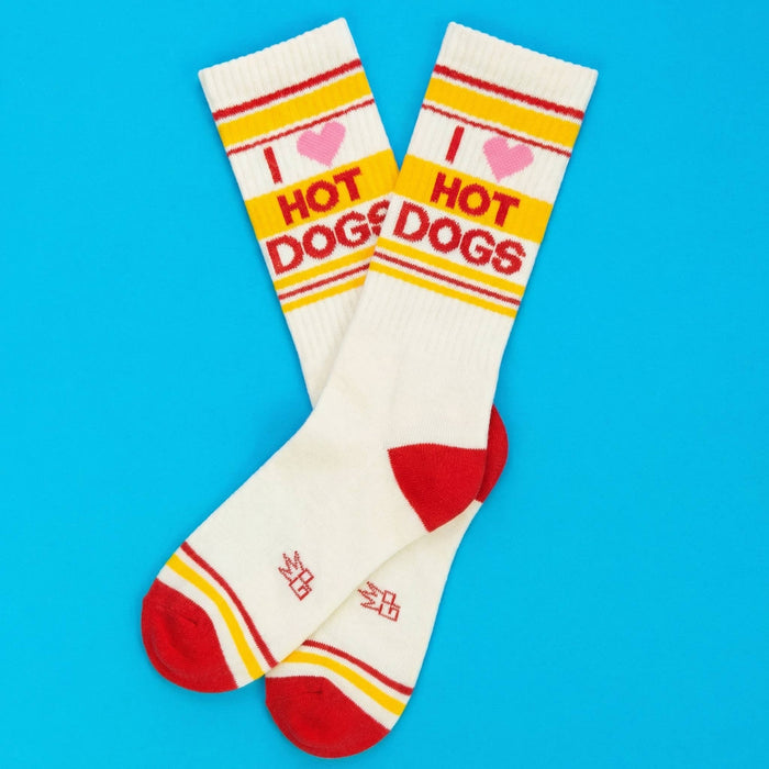 I Heart Hot Dogs Gym Crew Socks