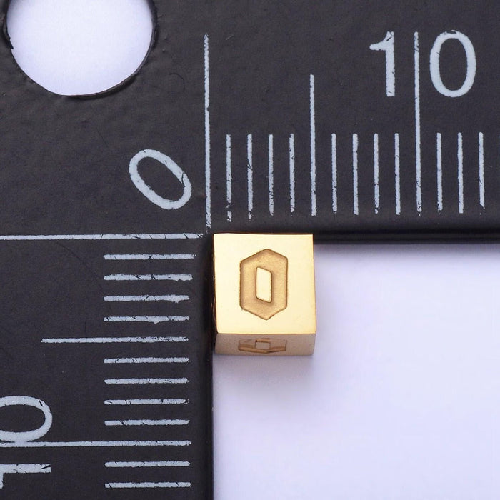 Gothic Letter Cube Necklace 18K Gold Filled