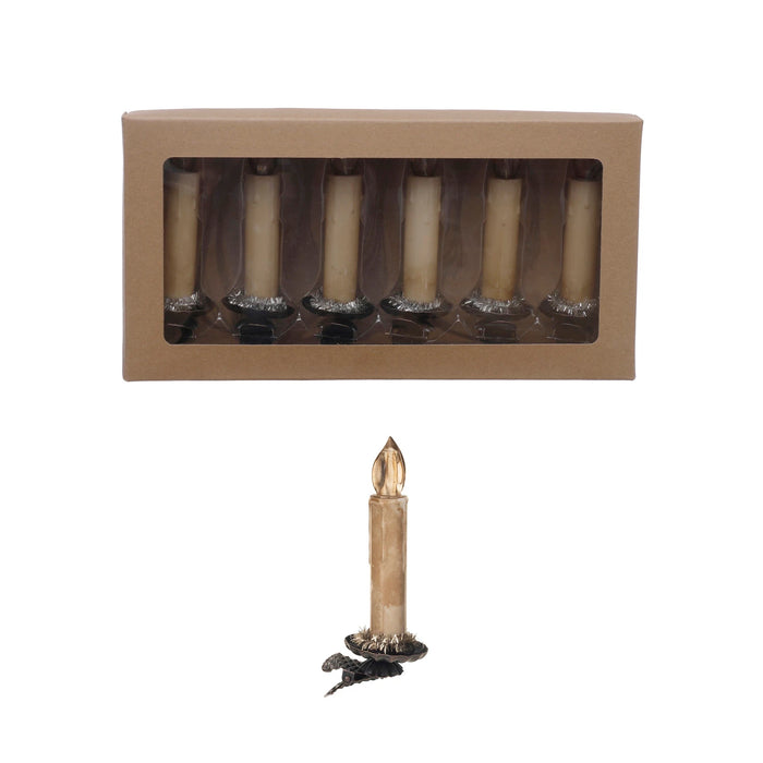 LED Candle Clip On Ornament - Set of 6