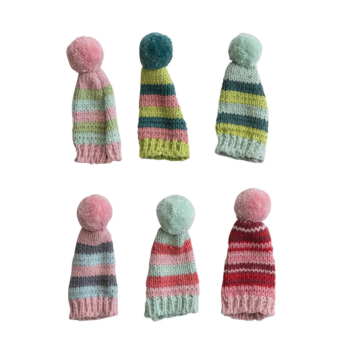 4"H Cotton Knit Hat Bottle Topper
