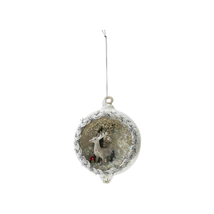 Glass Deer Diorama Ornament