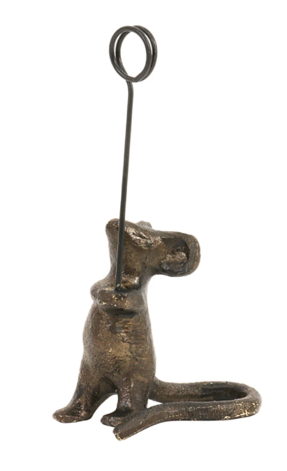 Cast Iron Mouse Card Holder