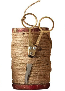 Wooden Spools with Jute & Scissor