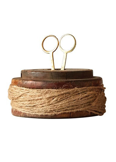 Wooden Spools with Jute & Scissor