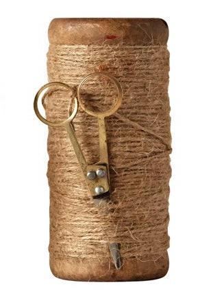 Wooden Spools with Jute & Scissor